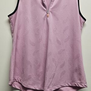 Greg Norman Collection Pink Polo Tank Top with Black Trim